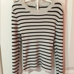 Forever 21 cropped black and white striped sweater